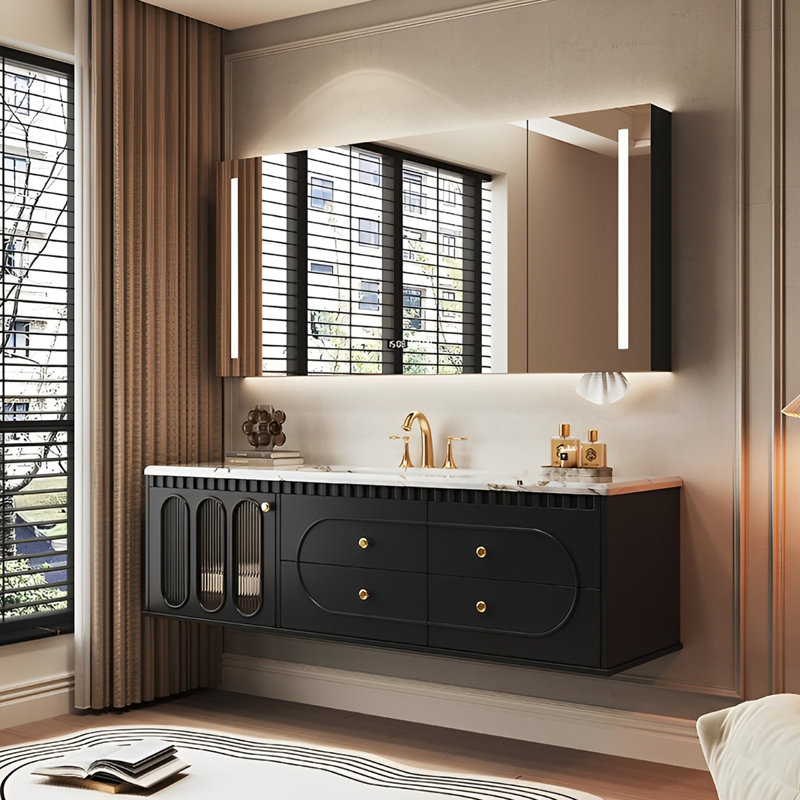 Armoire de salle de bain style français, H 19,68 po x l 51,18 po x P 20,47 po