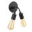 Modern Industrial Wall Lamp, Black Metal Body, 5.5 in Diameter x 7.9 in Height | E27 Socket, Max 40W (Bulb Not Included) | Stylish Solid Color Design, Perfect for Home & Office Decor, IP20 Rated-1321245279