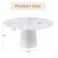 Round MDF Dining Table For 4, Modern Farmhouse Kitchen Table With Wood Strip Base, Marble Veneer Circle Dinner Table For Kitchen And Living Room