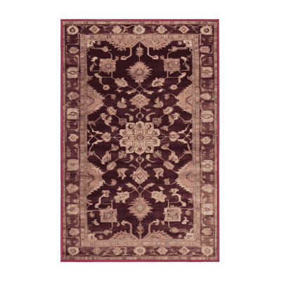 Machine Washable Overdyed Red Area Rug
