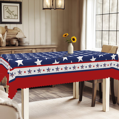 Flag Tablecloth 152x220cm Rectangular American Flag Design Party Picnic Dinner Decoration Table Cover