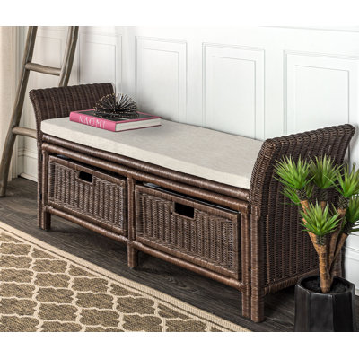 Tropic Wicker Storage Bench