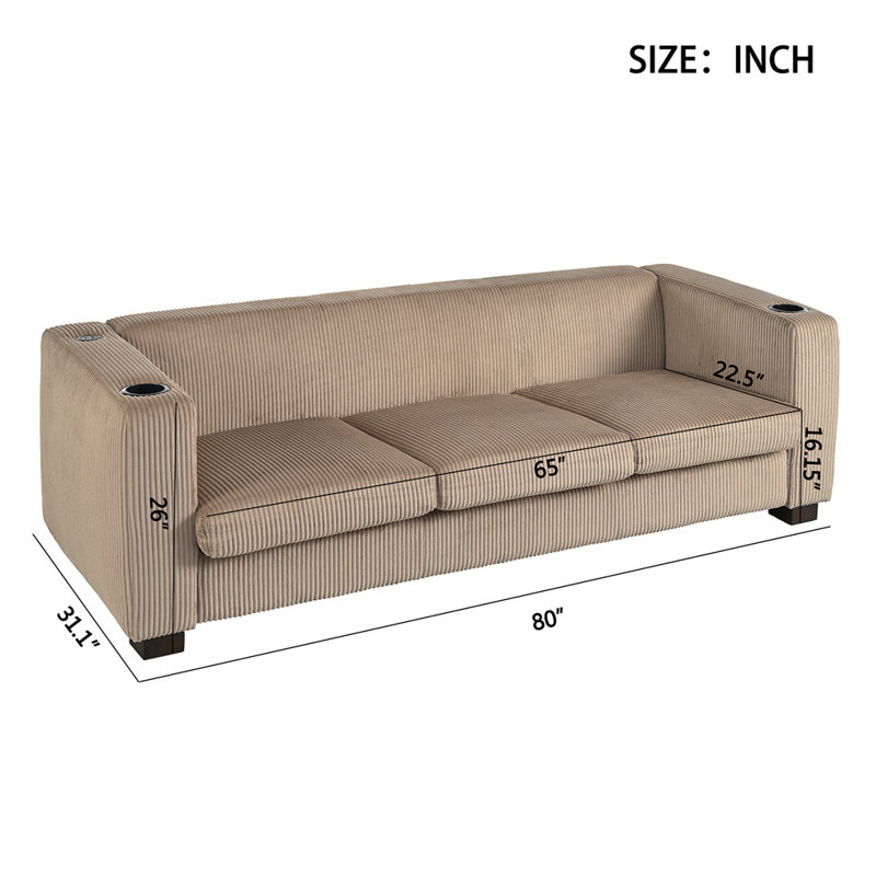 3 SEATER SOFA, Light Coffee