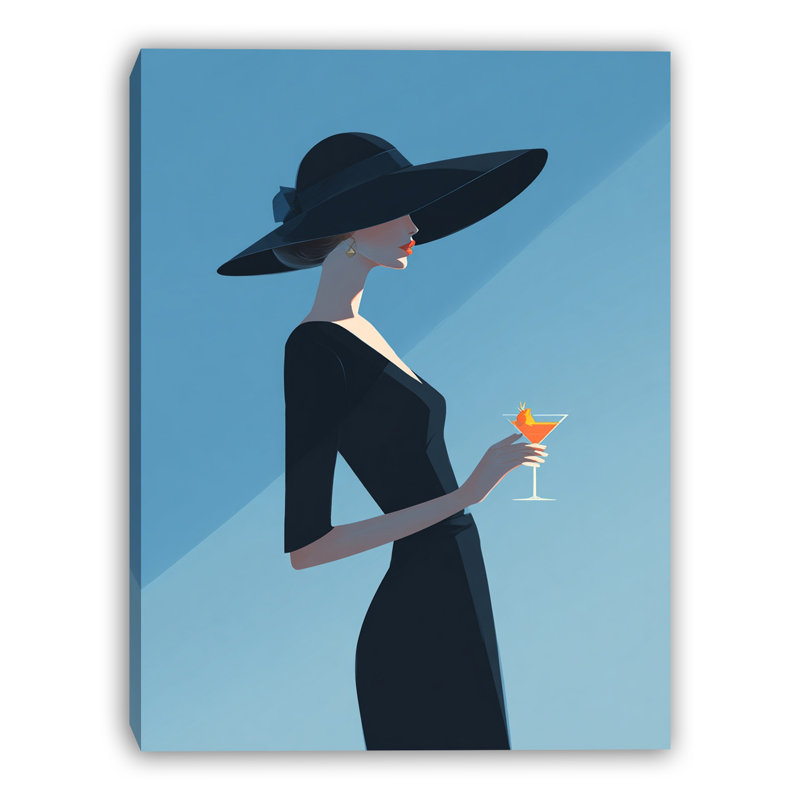 «Midnight Martini», art mural sur toile tendue, L 30 po x H 40 po x P 1,5 po