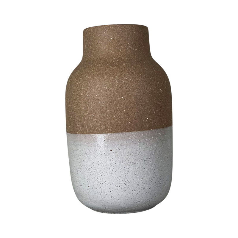 Textured Taupe Ceramic Vase