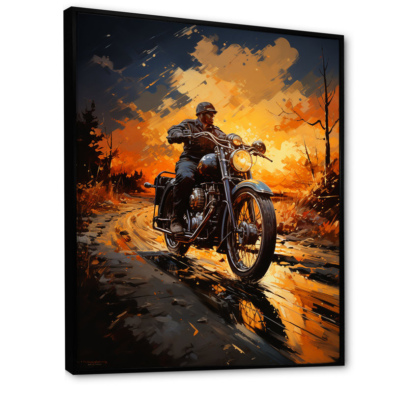 Yellow Dirt Bike Adventure I, Cadre flottant noir, H 40 po x l 30 po