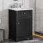 Meuble-lavabo de 20 po avec lavabo, armoire de salle de bain avec porte à fermeture douce, support de rangement et tablette réglable-122273777