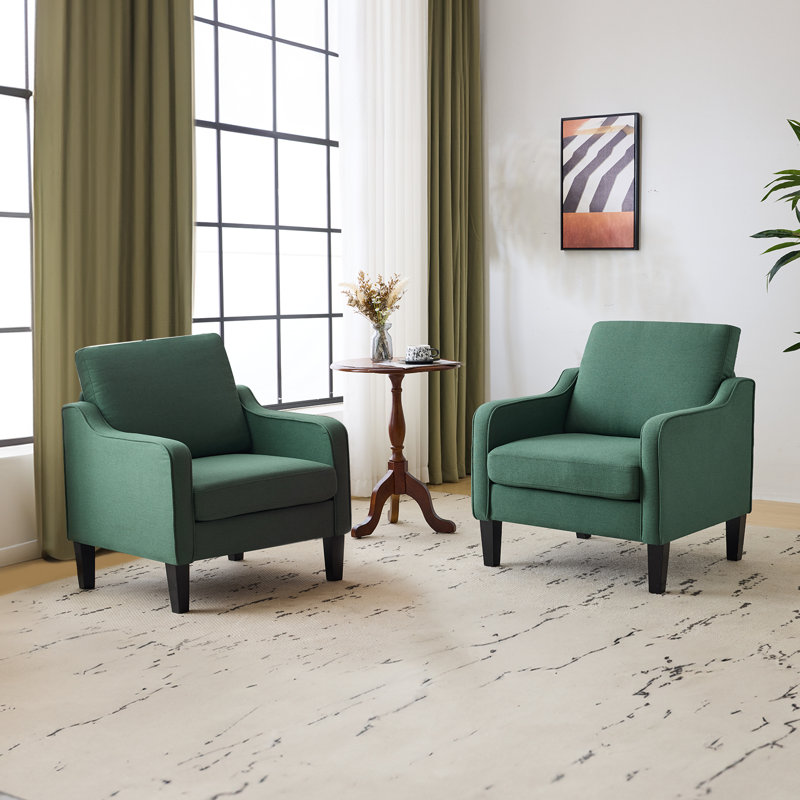 Amaryia 29.9'' Wide Armchair, Green Linen Blend