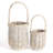 S/2 Round Tall Whitewashed Rattan With Overhandle