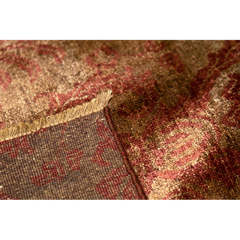 Damask Area Rug in Rust/Gold