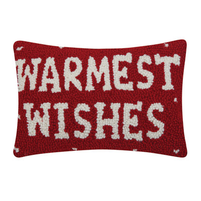 Coussin de Noël miniature en laine crochetée avec les meilleurs vœux