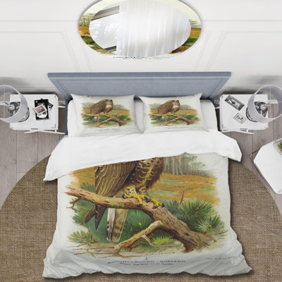 White/Brown/Green Microfiber Duvet Cover Set