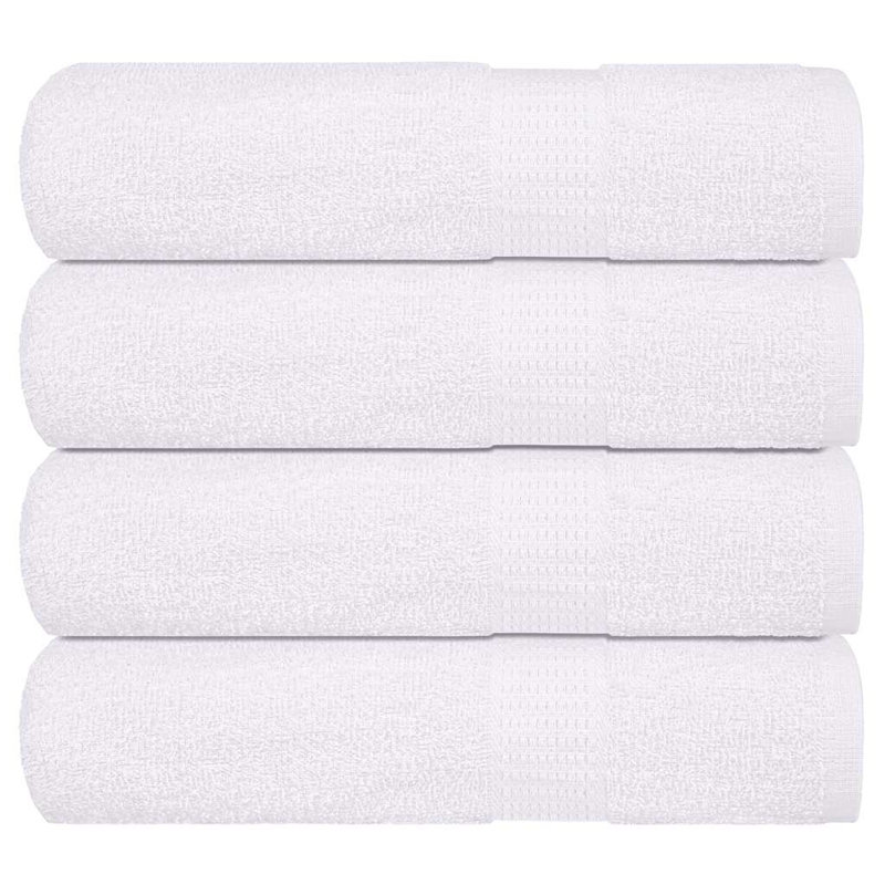 Besek 100% Cotton Bath Towels, White, 4, 30 x 50 cm