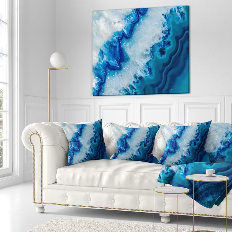 Coussin  Designart "Geode Slice Macro", 16 po x 1 po