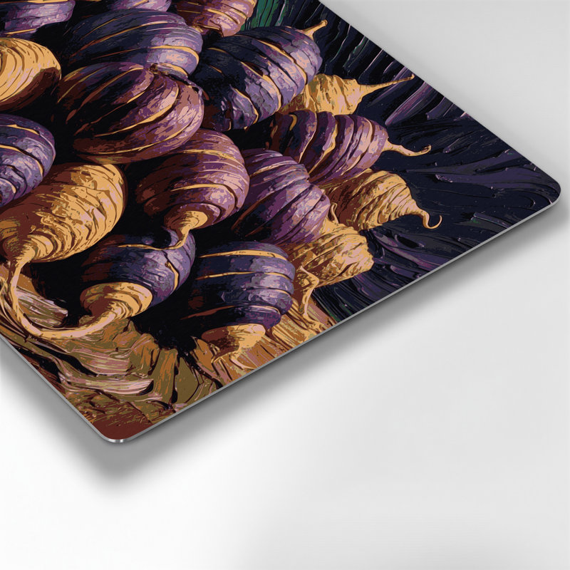 Légumes, art mural mauve en métal, H 12 po x l 18 po