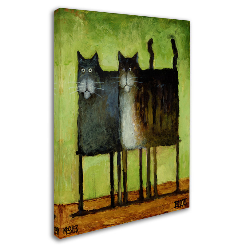 Wrapped Canvas Wall Art - Daniel Patrick Kessler 'Double Trouble' Wall Art for Living Room, Bedroom, or Office Décor - 35x47
