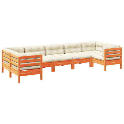  Garden Sofa Set Wax Brown, Cream