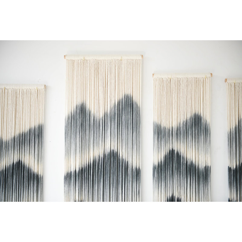 Grand mur de macramé suspendu 5 pièces fait à la main trempé-teint montagne décoration murale combinaison suspension chambre salon moderne fibre de fil art mural