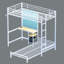 Lit superposé simple en L en forme de L avec bureau, tablettes de rangement, garde-corps, assemblage facile, tiroirs loft blancs pour ados, chambre idéale, espace