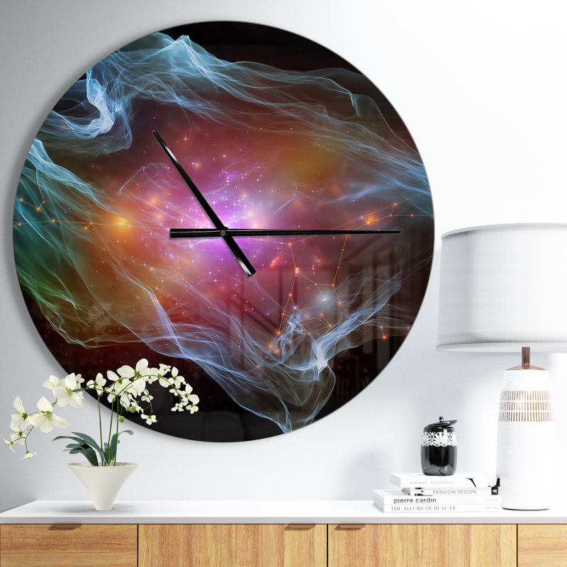 Horloge murale mauve avec lumières mauves, Moyen