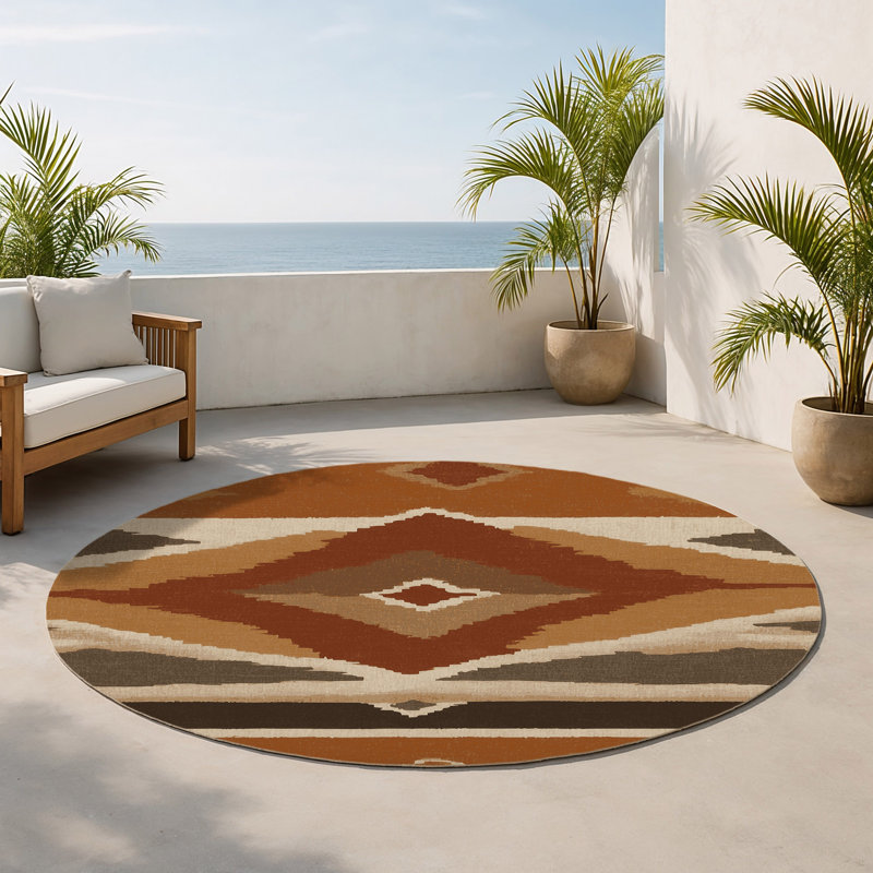 Tapis intérieur et extérieur Copper Horizon, Rond 5 pi