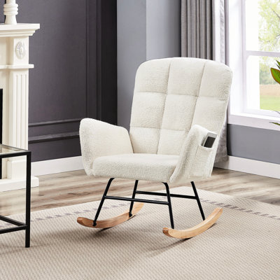 Fauteuil berçant crème blanc Teddy