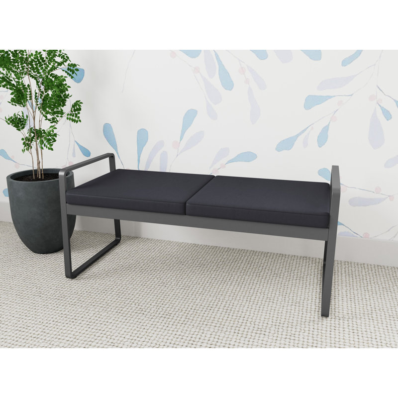 Banc en métal Gansett, Noir Patriot Plus - nettoyez le vinyle avec un lin, Gris anthracite