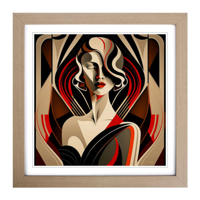 Art Deco Woman Abstract Art - Framed Print