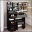 Table de coiffeuse polyvalente avec miroir à DEL de pointe et beaucoup de rangement-726365151