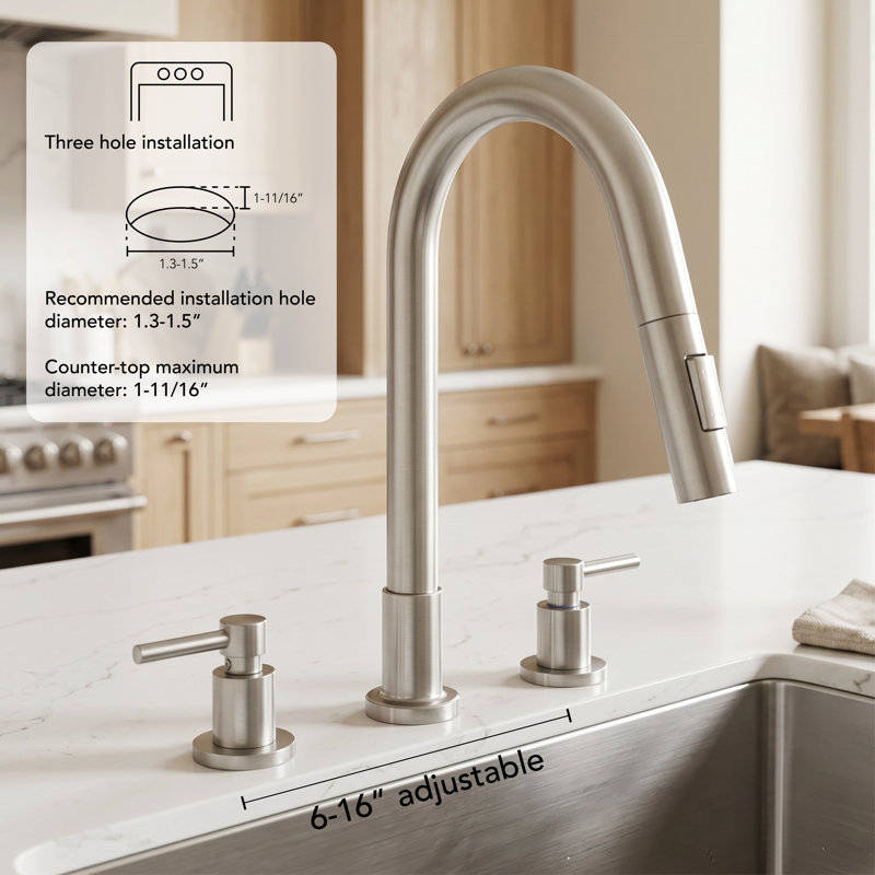 Robinet de cuisine Banille Faucets, Nickel brossé