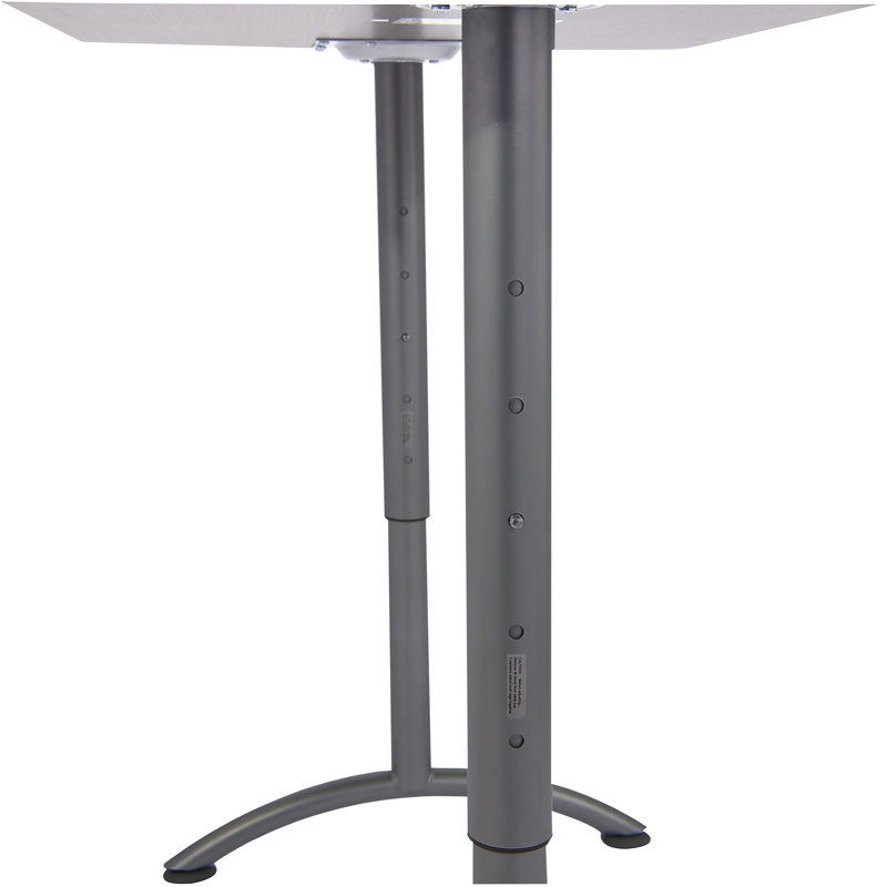 Adjustable Metal Base Standing Desk, 5' L, Walnut/Charcoal