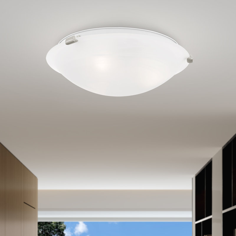 Rabideau Glass Flush Mount, 4.75" H x 16.5" W x 16.5" D, Brushed Nickel