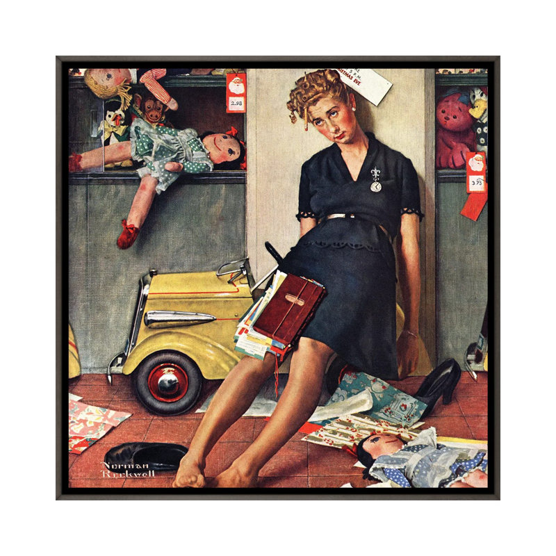 «Santa's Helper», reproduction d'art sur toile encadrée, H 18 po x l 18 po, Impression encadrée sans passe-partout, Gris