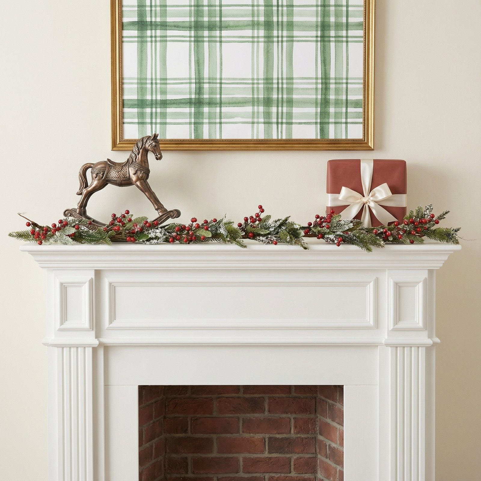 5' Artificial Snowy Pine Christmas Garland with Berry