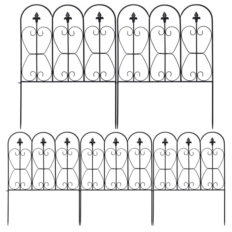 80cm H x 60cm W Iron Fan Trellis Side Panel