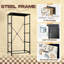 Commode de rangement verticale à 4 tiroirs avec poignées en tissu