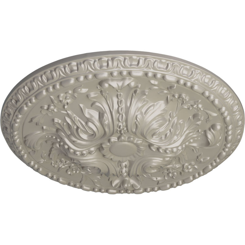 Médaillon de plafond 19 5/8 "x P 3/4" P Amelia (convient aux auvents jusqu'à 2 3/8 "), Blanc perle