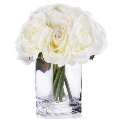 Silk Rose Arrangement in Vase