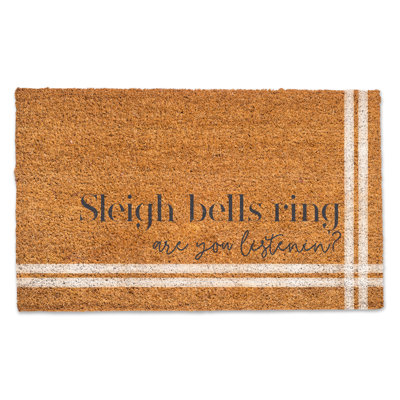 Sleigh Bells Ring Coir Door Mat
