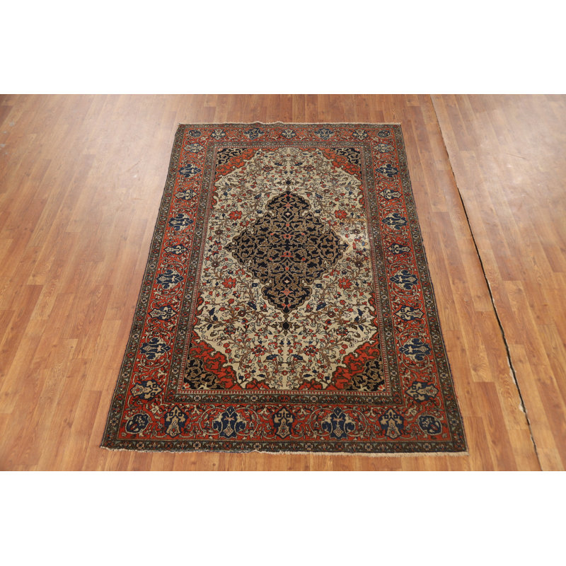 Tapis traditionnel avant teinture végétale pré-1900 4 x 7