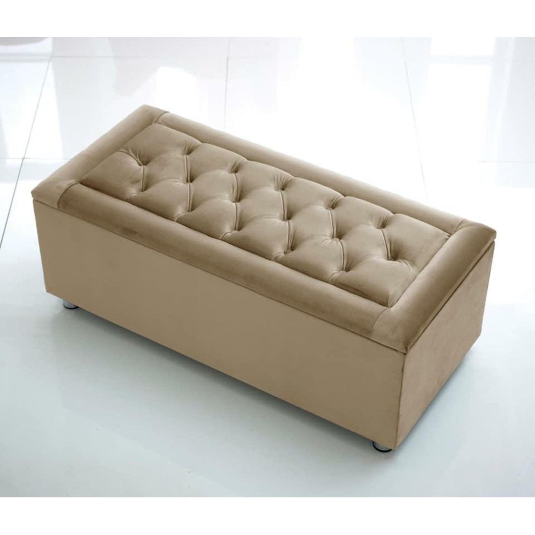 Essary 138cm Wide Tufted Rectangle Ottoman with Storage