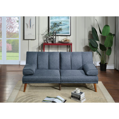 Navy Color Polyfiber 2Pc Sectional Sofa Set Living Room Furniture Solid Wood Legs Plush Couch Adjustable Sofa Chaise