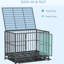 Caisse pour chien en métal avec roues verrouillables, 43 po, porte double, plateau amovible, gris pour chiots