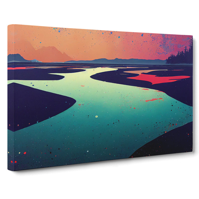 River - Wrapped Canvas Painting, 35cm H x 50cm W x 3cm D
