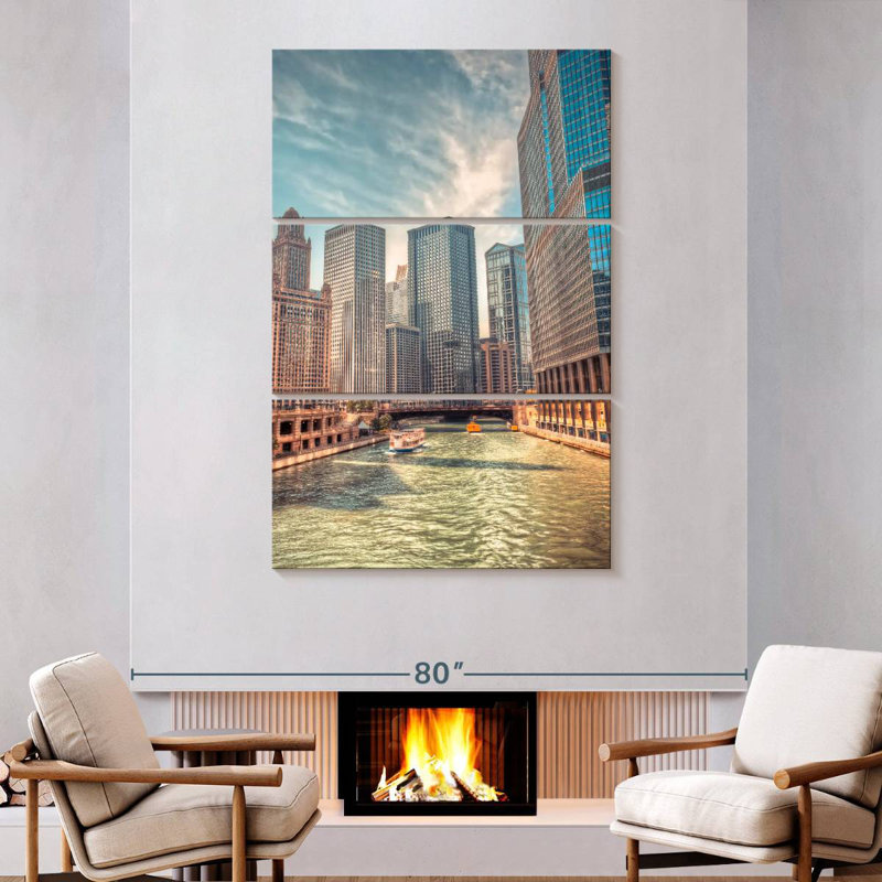 Nicci Exploring Chicago River, 74" H x 48" W