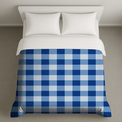 Housses de couette en vichy bleues et blanches