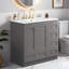 Meuble-lavabo autoportant avec lavabo en céramique, 4 tiroirs et armoire-1758593322