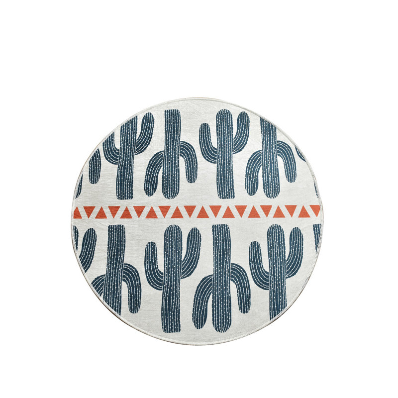 Antibacterial Round Carpet, 39.4 Inches Diameter, 100% Polyester, 0.2 Inches Pile Height | Non-Slip Underside, Machine Washable | Perfect for Living Room, Bedroom, and Playroom, Soft and Durable Design