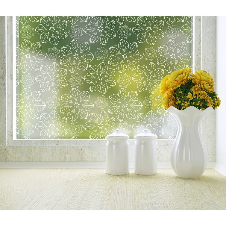 Stick Pretty Blossom Privacy Window Film, Green