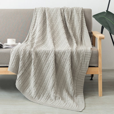 Cable Knit Throw Blanket